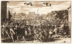 Unbekannter Künstler - Detaillierte Szene der Ermordung von Cornelis und Johan de Witt, Den Haag, 20. August 1672 (Aus: Schauplatz des Krieges)