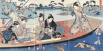Kuniyoshi, Utagawa - Sensui fune johatsu (Auf einem Boot durch den Miniatursee)