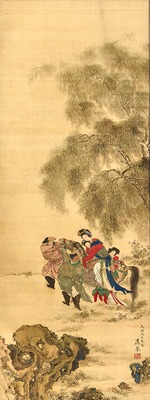 Unbekannter Künstler - Yang Guifei zu Pferd aufsteigend