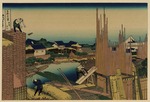 Hokusai, Katsushika - Tatekawa in Honjo (aus der Bildserie 36 Ansichten des Berges Fuji)