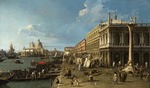 Canaletto - Der Molo mit Palazzo della Zecca und Säule von San Teodoro