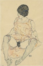 Schiele, Egon - Sitzende Frau mit hochgeschobenem Kleid