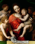 Luini, Bernardino - Madonna und schlafendes Kind mit drei Engeln