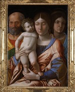 Mantegna, Andrea - Die Heilige Familie mit einem Heiligen