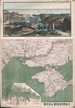 Civelli, Giuseppe - Karte von Südrussland mit Blick auf die Sewastopol-Bucht und ihre Befestigungen