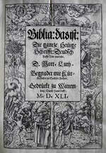 Cranach, Lucas, der Jüngere - Titelbild für Biblia von Martin Luther