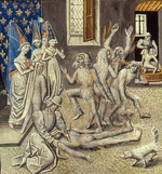 Unbekannter Künstler - Bal des Ardents (Miniatur aus Grandes Chroniques de France von Jean Froissart)