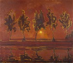 Mondrian, Piet - Bäume am Gein: aufgehender Mond