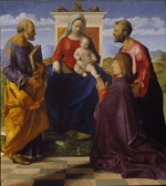 Bellini, Giovanni - Madonna und Kind mit Heiligen Petrus und Markus und einem Stifter