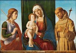 Cima da Conegliano, Giovanni Battista - Madonna mit Kind zwischen den Heiligen Ursula und Franz von Assisi