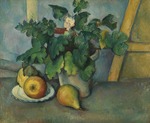 Cézanne, Paul - Topf mit Primeln und Obst