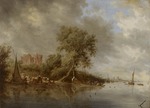 Ruisdael, Salomon Jacobsz, van - Flusslandschaft mit den Ruinen des Egmond-Schlosses