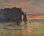 Monet, Claude - Sonnenuntergang bei Étretat