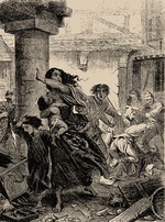 Unbekannter Künstler - Judenpogrom im Rheinland 1096. Aus Histoire populaire de la France von Charles Lahure