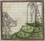 Unbekannter Künstler - Die Hinrichtung von Enguerrand de Marigny. Aus Grandes Chroniques de France 