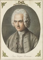 Saint-Aubin, Augustin, de - Porträt von Jean-Jacques Rousseau (1712-1778)