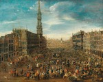 Unbekannter Künstler - Marktszene auf der Grand-Place in Brüssel