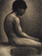 Seurat, Georges Pierre - Sitzender Akt. Studie für Une Baignade