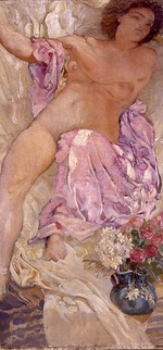 De Carolis, Adolfo - Akt mit Blumen