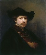 Rembrandt van Rhijn - Selbstbildnis mit der flachen Kappe