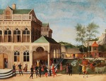 Grimmer, Abel - Vornehme Loggia mit der Brautwerbung Isaaks um Rebekka