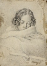 Grimm, Ludwig Emil - Porträt von Schriftstellerin Bettine von Arnim (1785-1859), geb. Brentano 