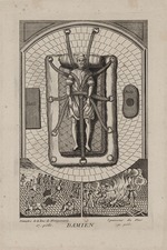 Unbekannter Künstler - Robert Francois Damiens (1715-1757) im Châtelet am 2. März 1757