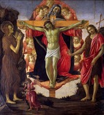 Botticelli, Sandro - Die Heilige Dreifaltigkeit mit Heiligen Johannes dem Täufer, Maria Magdalena, Tobias und Raphael