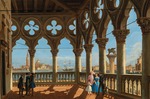 Chilone, Vincenzo - Blick auf den Bacino di San Marco von der Loggia des Dogenpalastes, Venedig