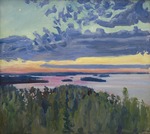 Gallen-Kallela, Akseli - Sonnenuntergang über dem See