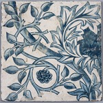 Morris, William - Blaues Blumenmotiv. Fliese
