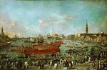 Guardi, Francesco - Der Doge auf dem Bucintoro an der Riva di Sant'Elena  