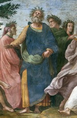 Raffael (Raffaello Sanzio da Urbino) - Der Parnaß. Detail (Fresko in Stanza della Segnatura)