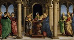 Raffael (Raffaello Sanzio da Urbino) - Die Darbringung Christi im Tempel (Predella des Oddi-Altarbildes)