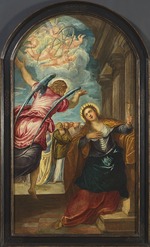 Tintoretto, Jacopo - Der Engel verkündet der heiligen Katharina von Alexandrien ihr Martyrium