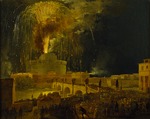 Caffi, Ippolito - La Girandola: Feuerwerk auf der Engelsburg in Rom 