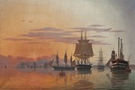 Dahl, Carl - Die Fregatte Thetis und die Korvette Flora am Tejo