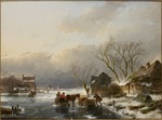 Schelfhout, Andreas - Winterlandschaft mit gefrorenem Fluss