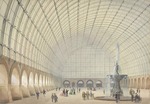 Sprenger, Paul Eduard - Entwurf für eine Exerzier- und Industrie-Ausstellungshalle in Wien, perspektivische Innenansicht