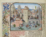 Liédet, Loyset - Niederschlagung des Jacquerie-Aufstandes von 1358 (Miniatur aus Grandes Chroniques de France von Jean Froissart)