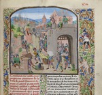 Liédet, Loyset - Plünderung der Stadt Grammont (Miniatur aus Grandes Chroniques de France von Jean Froissart)