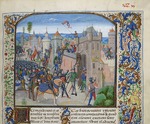 Liédet, Loyset - Belagerung von Gent durch Ludwig II. von Male (Miniatur aus Grandes Chroniques de France von Jean Froissart)