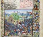Liédet, Loyset - Die Schlacht bei Roosebeken am 27. November 1382 (Miniatur aus Grandes Chroniques de France von Jean Froissart)
