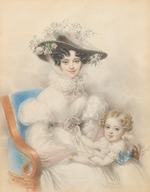 Ender, Johann Nepomuk - Prinzessin Henriette Alexandrine von Nassau-Weilburg (1797-1829) mit Tochter Maria
