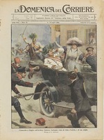 Beltrame, Achille - Attentat von Sarajevo am 28. Juni 1914. (Aus La Domenica del Corriere)