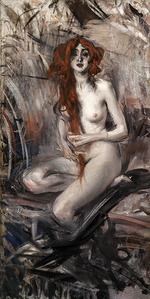 Boldini, Giovanni - Sich kämmende Frau