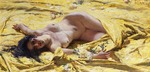 Rizzi, Antonio - Nudo su lenzuola gialle