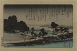 Hiroshige, Utagawa - Abendregen am Azuma Schrein. Aus der Serie: Acht Ansichten der Umgebung von Edo