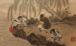 Hirasawa, Byozan - Das Angeln mit brennender Fackel. Aus der Serie Die Ainu