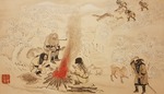 Hirasawa, Byozan - Die Sikahirschjagd. Aus der Serie Die Ainu